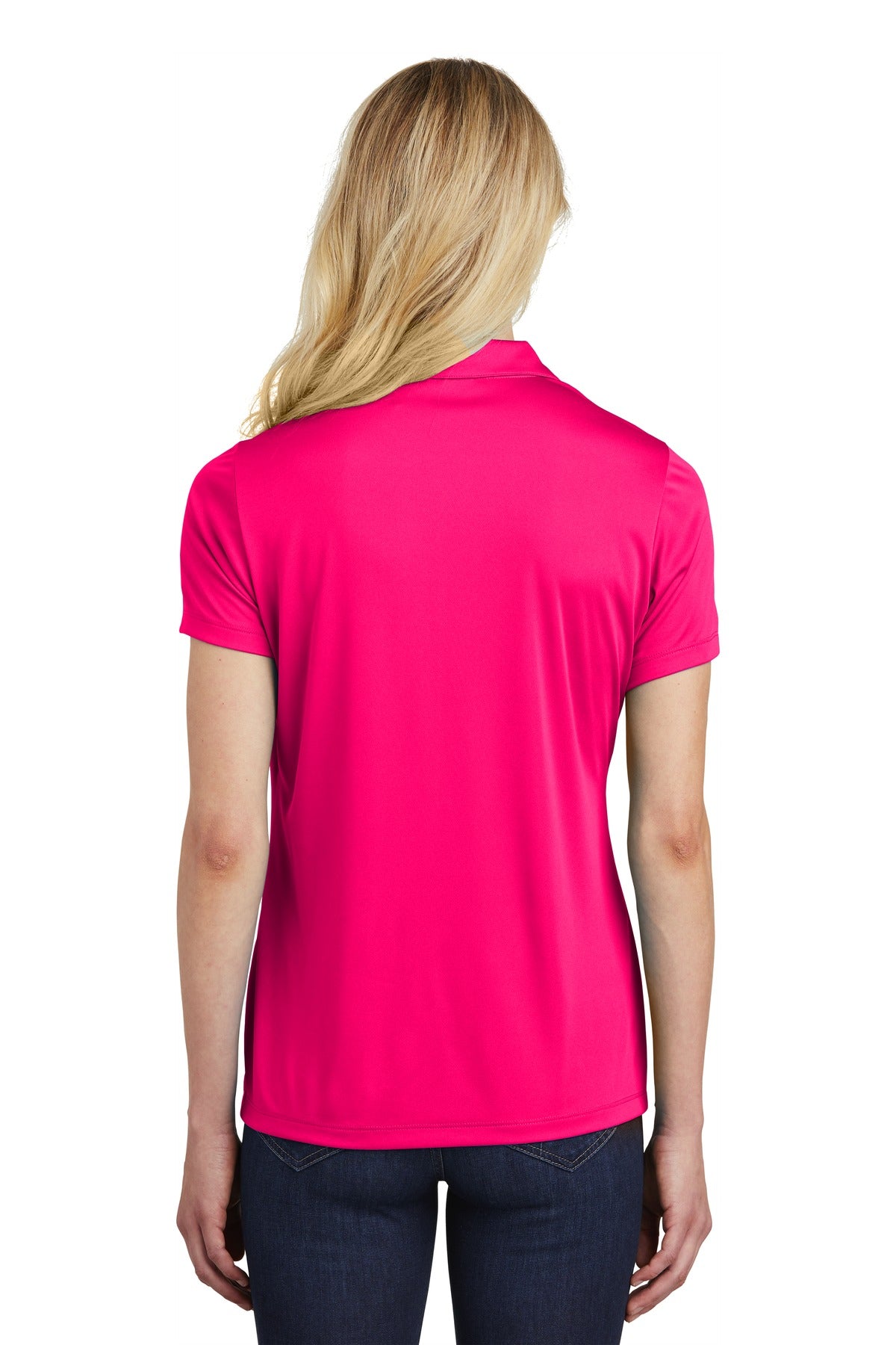 Pink Raspberry Sport-Tek Women's PosiCharge Competitor Polo. LST550 plain