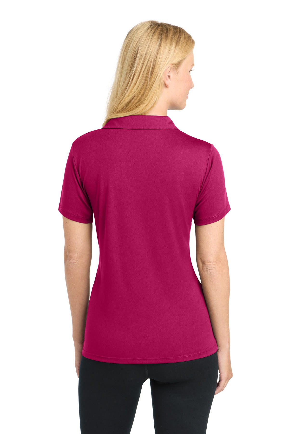 Pink Raspberry Sport-Tek Women's PosiCharge Competitor Polo. LST550 plain