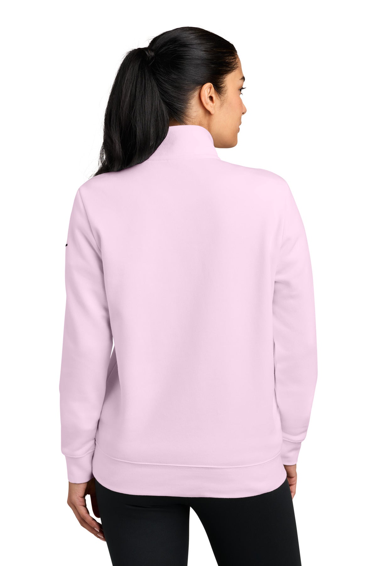 PinkFoam Nike Women's Club Fleece Sleeve Swoosh 1/2-Zip NKDX6720