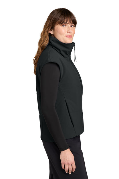 PitchBlack MiiR Women's Sashiko Stretch Puffy Vest MRAW442 plain