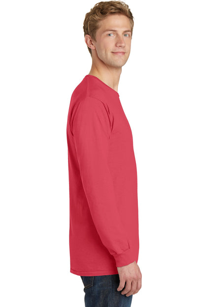 Poppy Port & Co Beach Wash Garment-Dyed Long Sleeve Tee PC099LS plain
