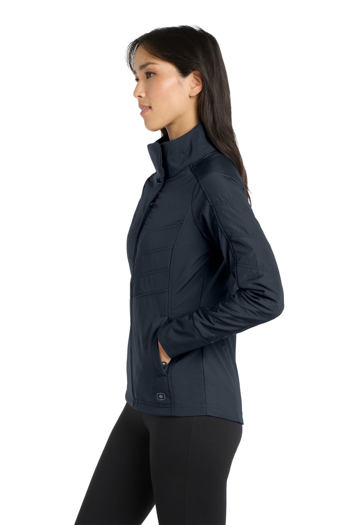 Propel Navy OGIO Women's Brink Soft Shell. LOE722 plain