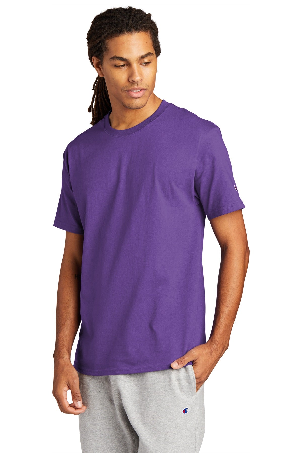 Purple Champion Heritage 6-Oz. Jersey Tee T425 plain