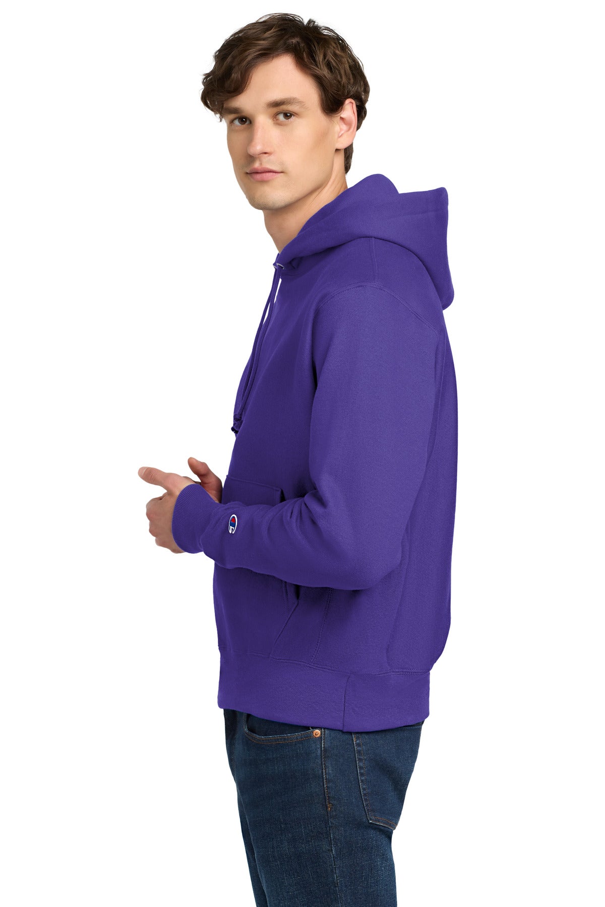 Purple Champion Reverse Weave Hooded Sweatshirt S101