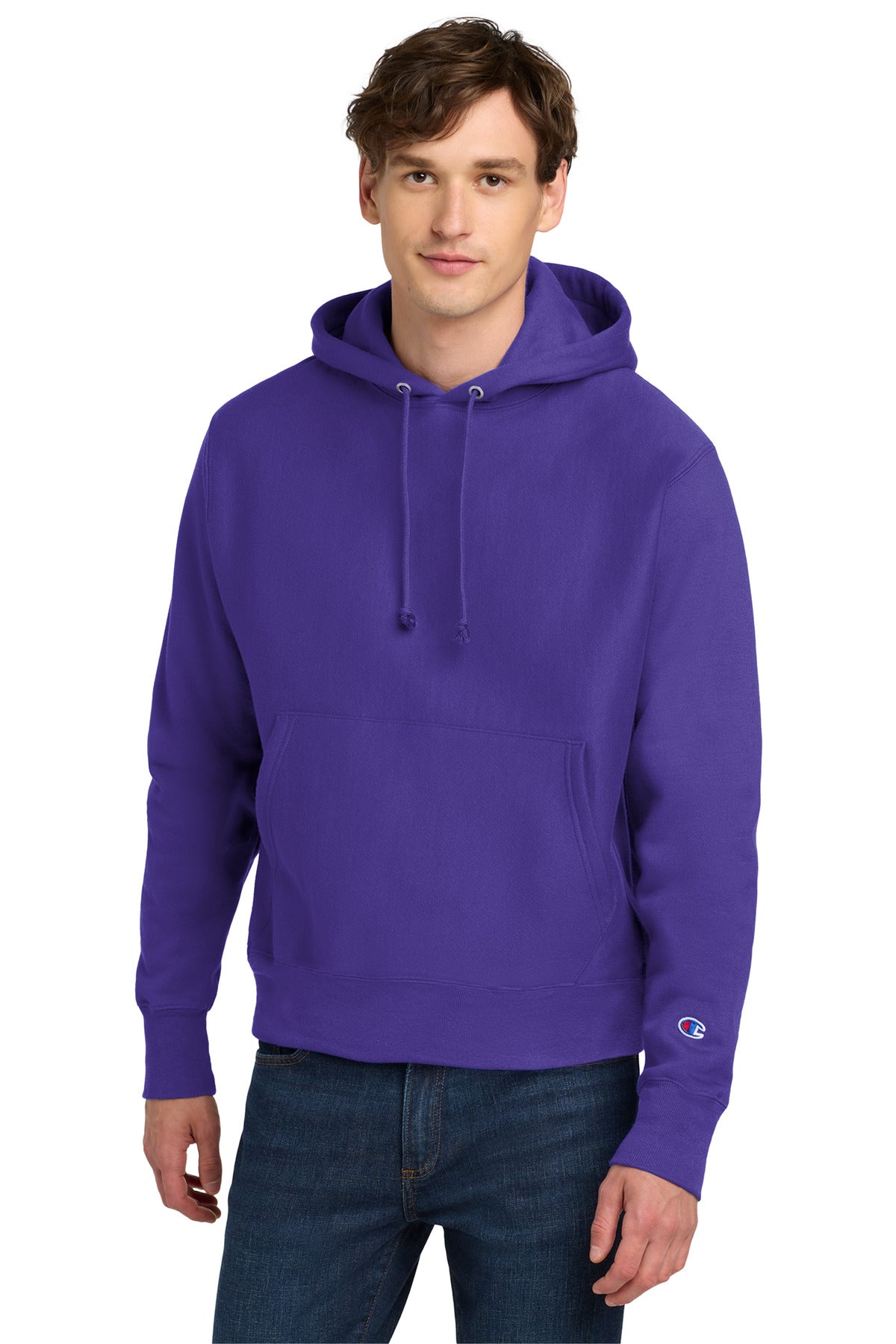 Purple Champion Reverse Weave Hooded Sweatshirt S101