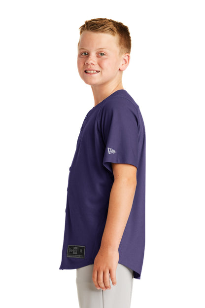 Purple New Era Youth Diamond Era Full-Button Jersey. YNEA220 plain