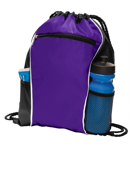 Purple Port Authority Fast Break Cinch Pack. BG613 plain
