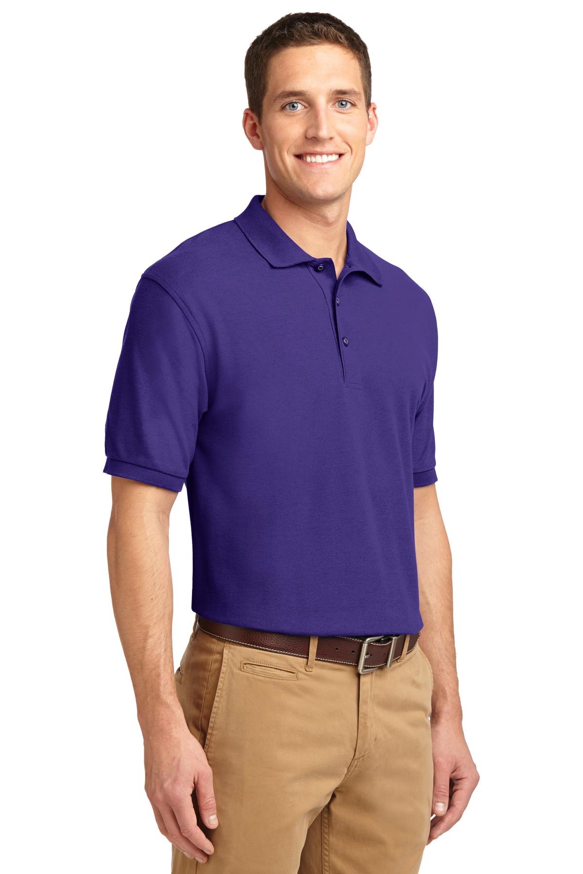 Purple Port Authority Silk Touch Polo K500 plain