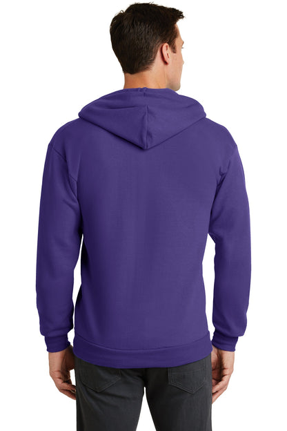 Purple Port & Co Core Fleece Full-Zip Hooded Sweatshirt. PC78ZH plain