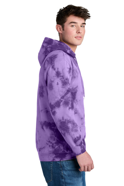 Purple Port & Co Crystal Tie-Dye Pullover Hoodie PC144 plain