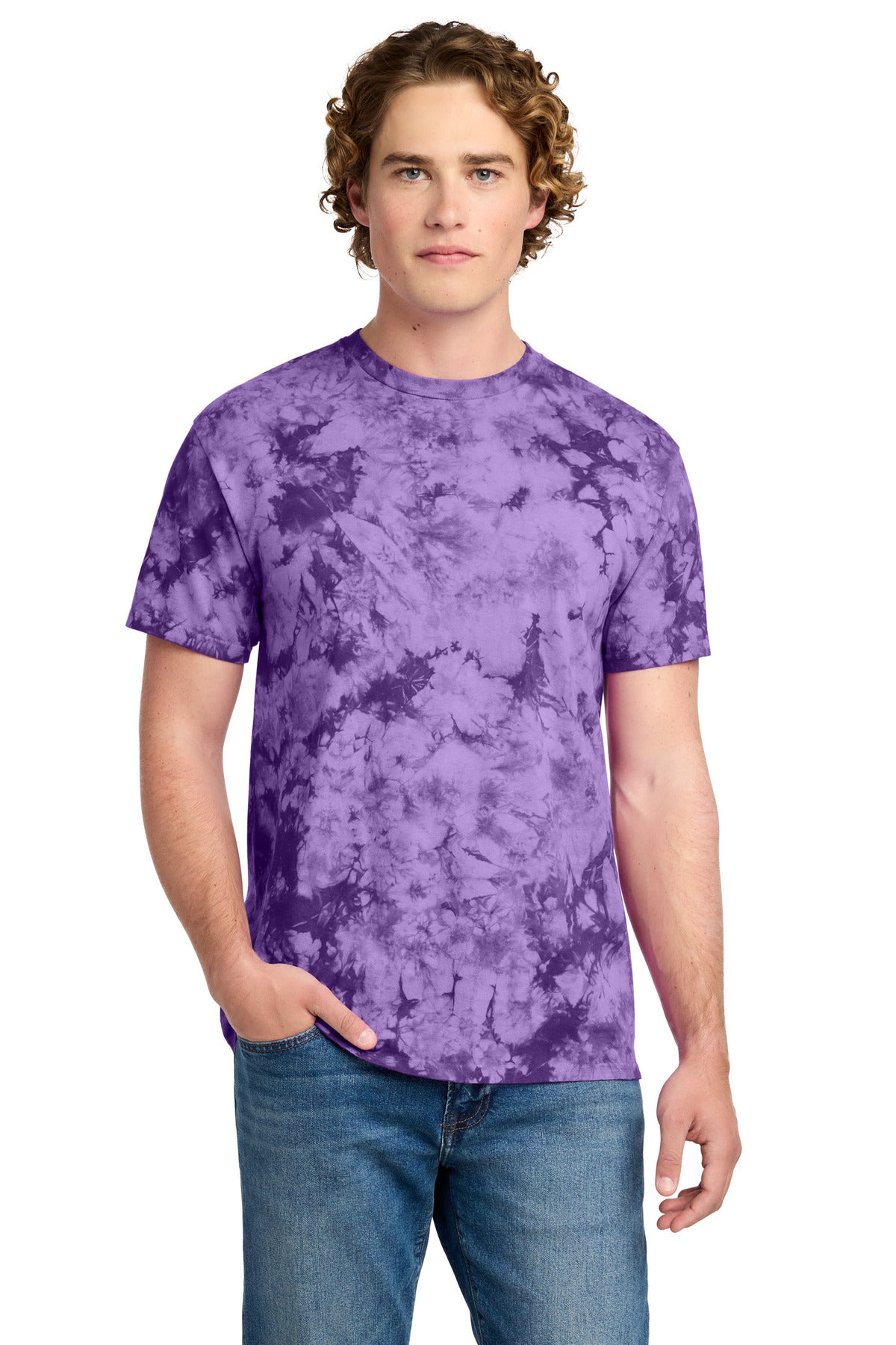 Purple Port & Co Crystal Tie-Dye Tee PC145 plain