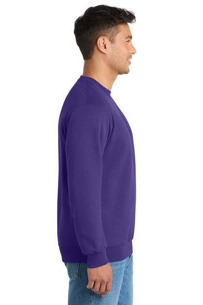 Purple Port & Co Essential Fleece Crewneck Sweatshirt. PC90 plain