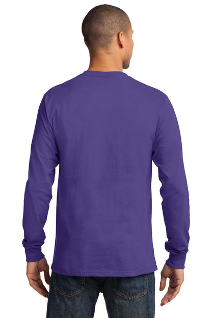 Purple Port & Co Long Sleeve Essential Tee. PC61LS plain