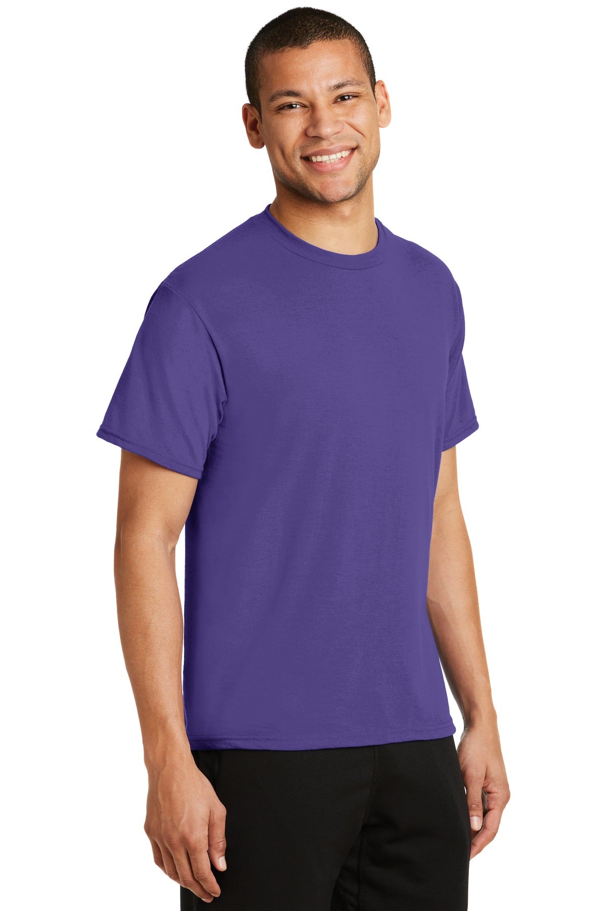 Purple Port & Co Performance Blend Tee. PC381 plain
