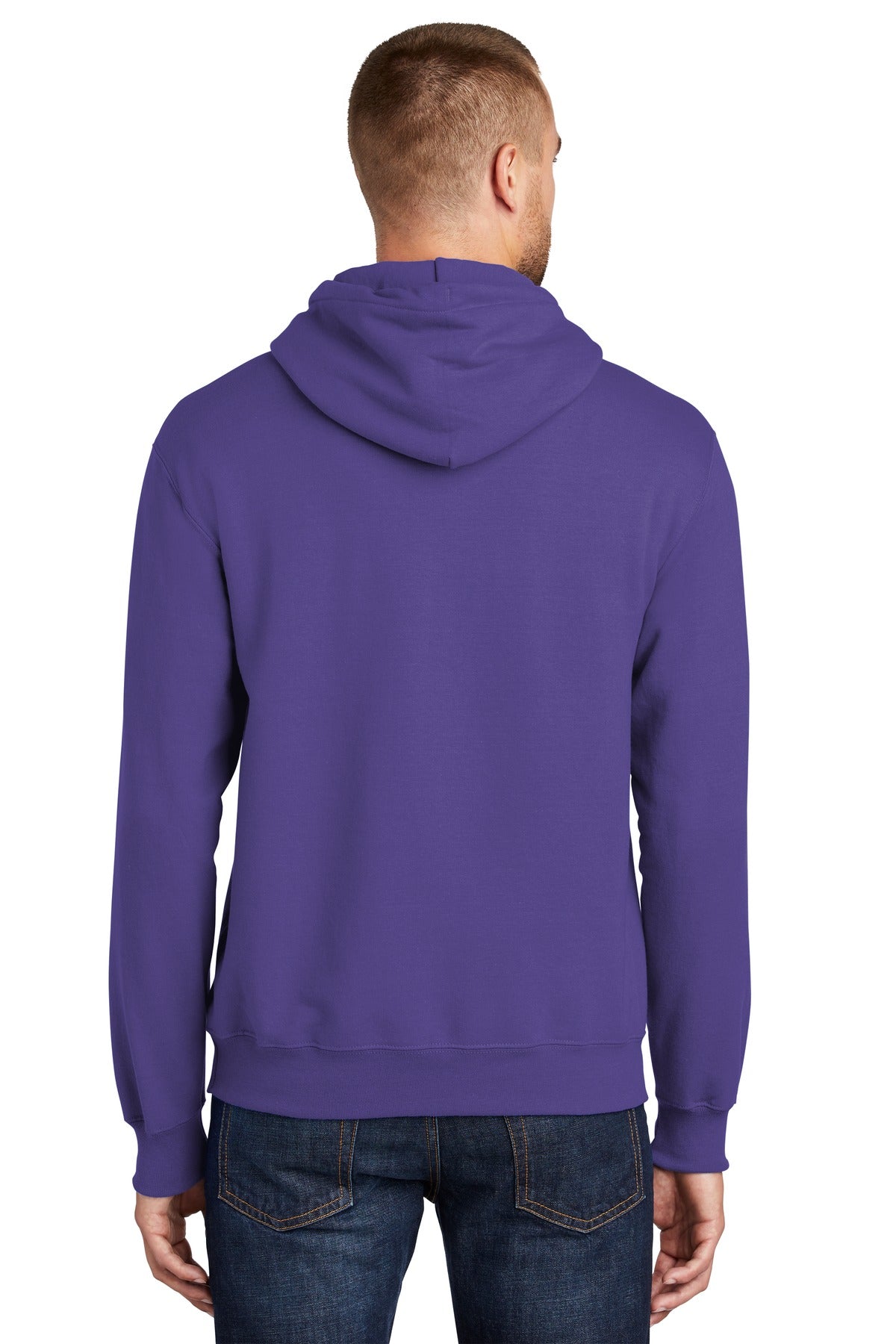 Purple Port & Co Tall Essential Fleece Pullover Hooded Sweatshirt. PC90HT plain