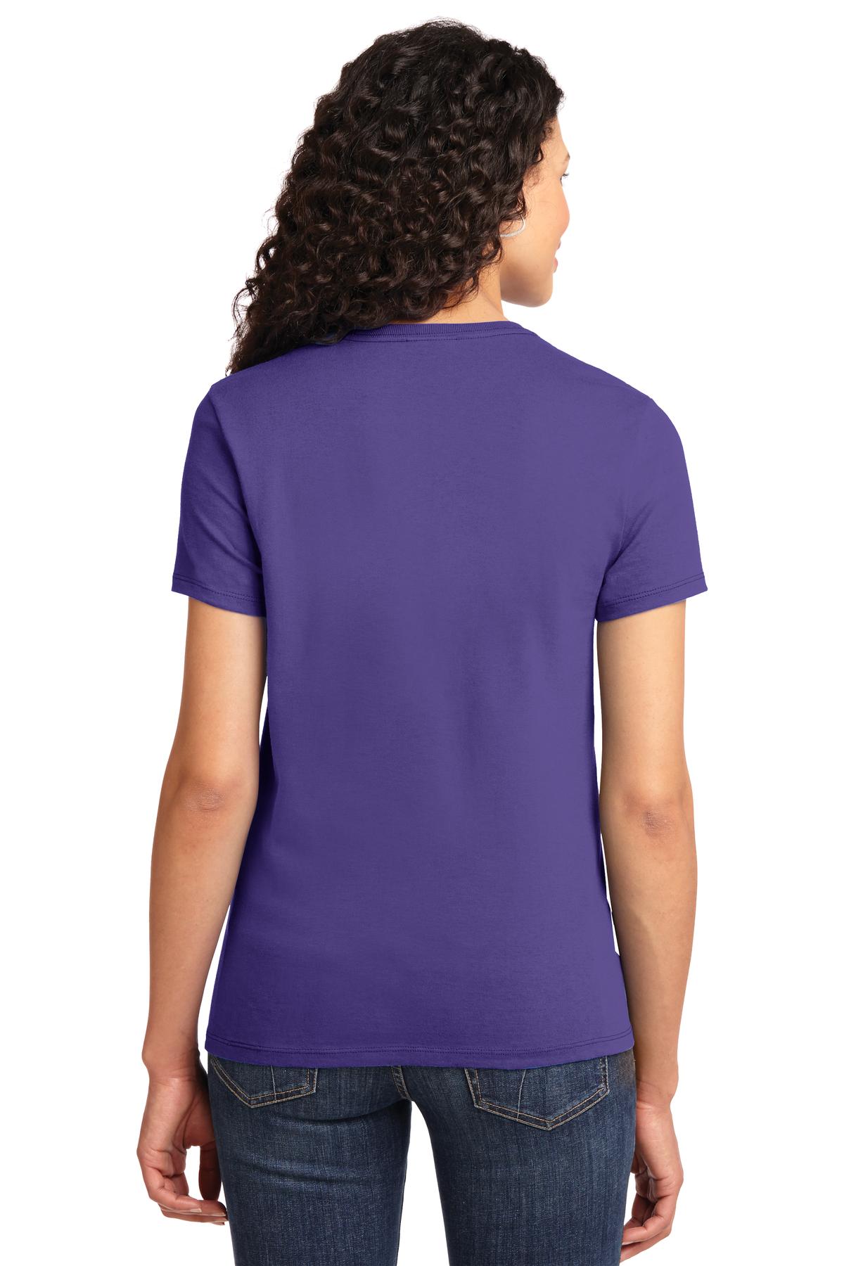 Purple Port & Co Women's Essential Tee. LPC61 plain