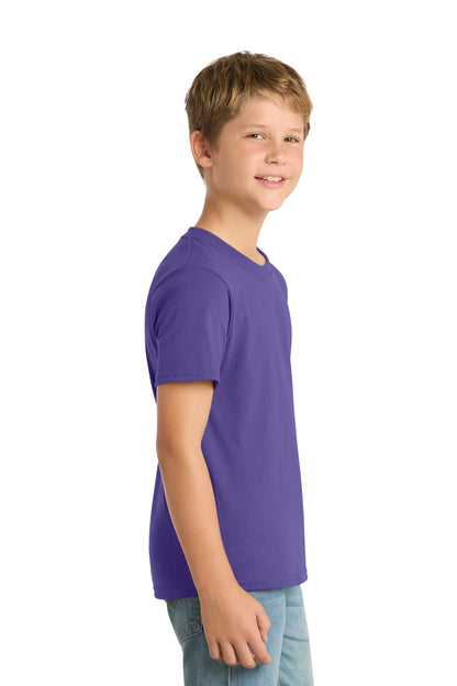 Purple Port & Co Youth Core Blend Tee. PC55Y plain