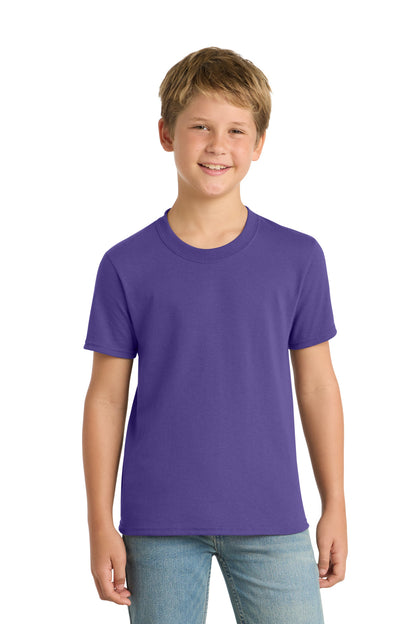 Purple Port & Co Youth Core Blend Tee. PC55Y plain