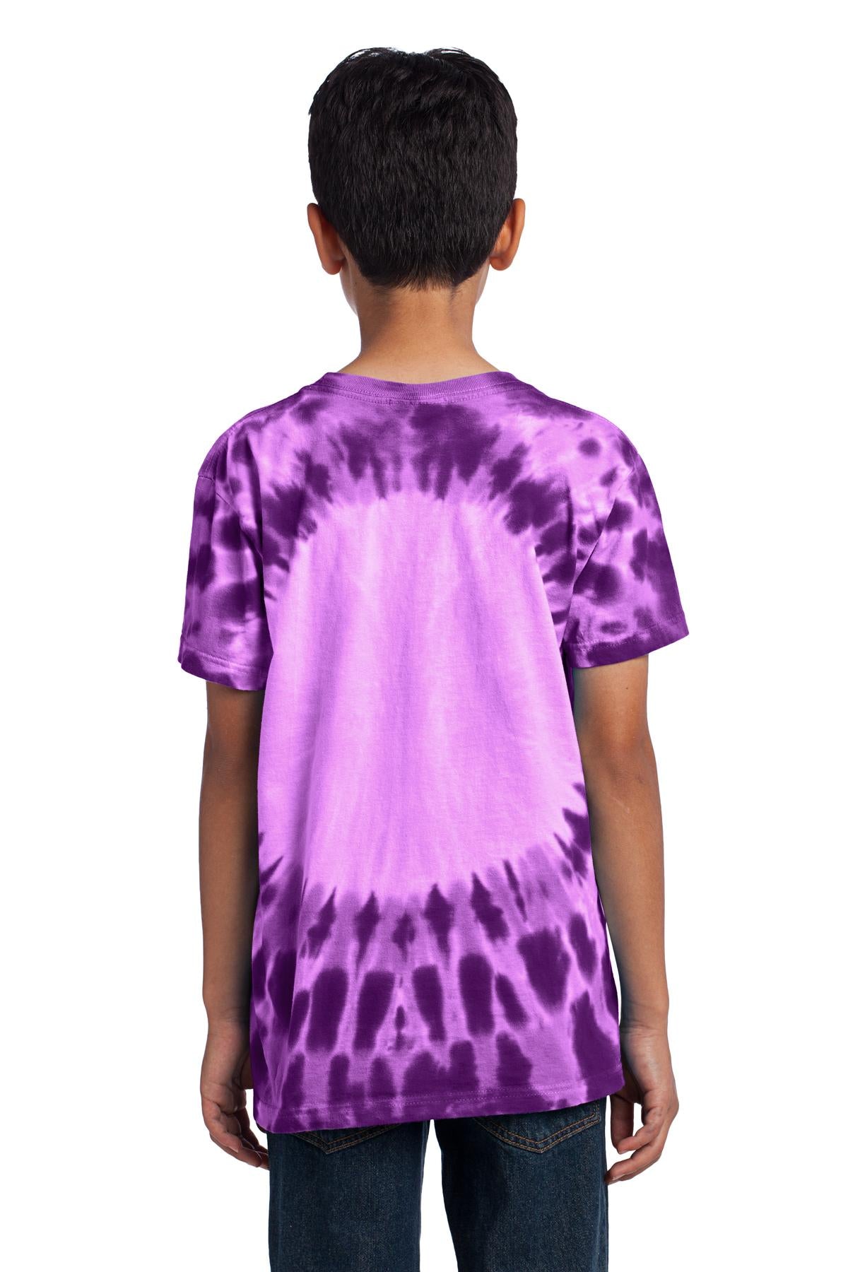 Purple Port & Co Youth Window Tie-Dye Tee. PC149Y plain