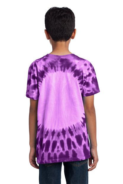 Purple Port & Co Youth Window Tie-Dye Tee. PC149Y plain