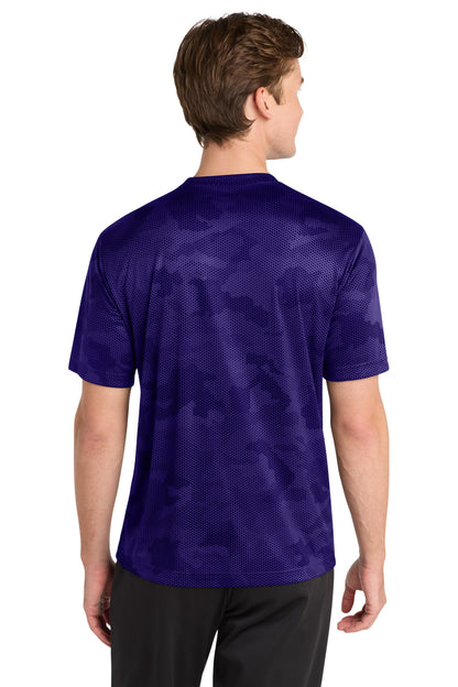 Purple Sport-Tek CamoHex Tee. ST370 plain