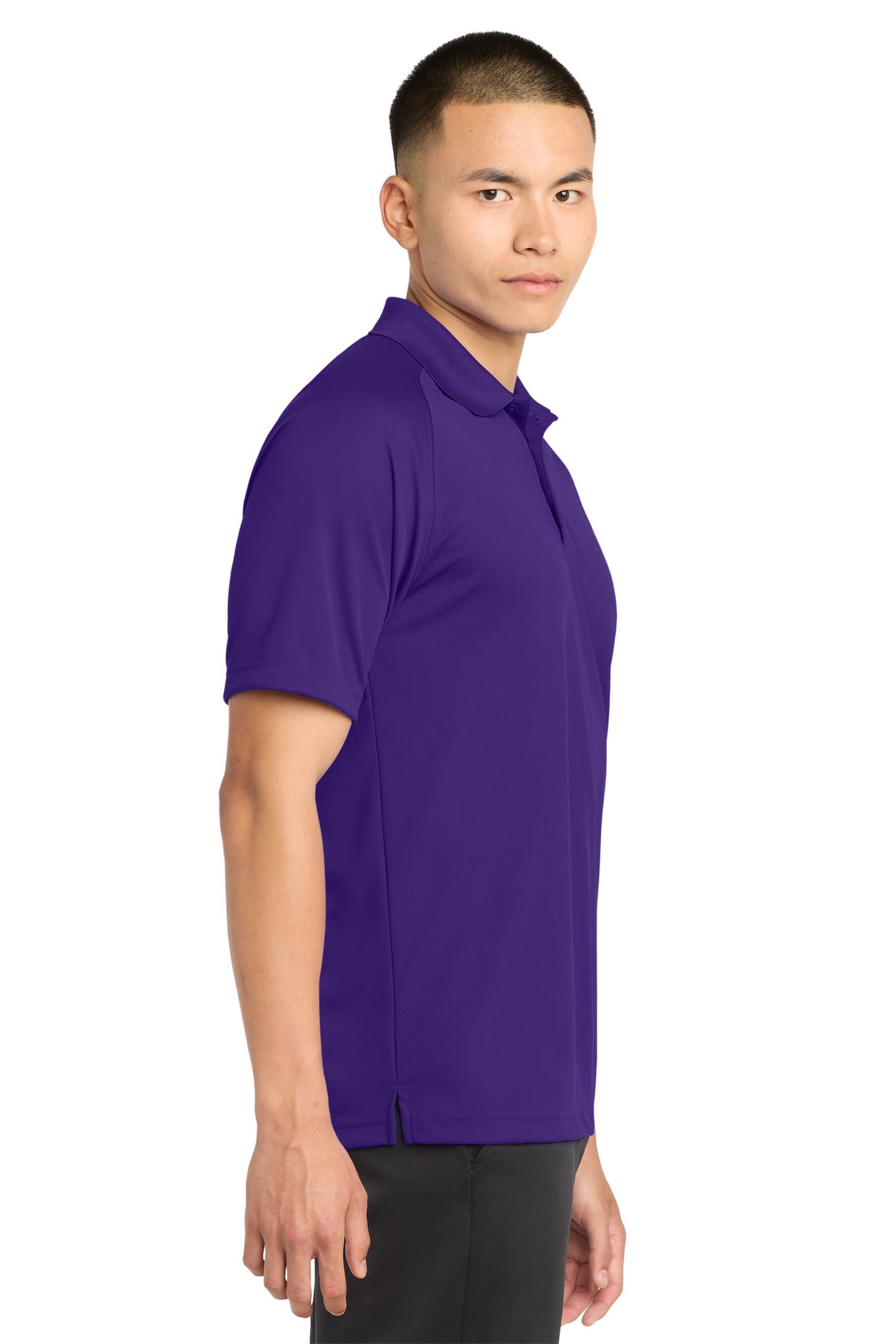 Purple Sport-Tek Dry Zone Raglan Polo. T475 plain