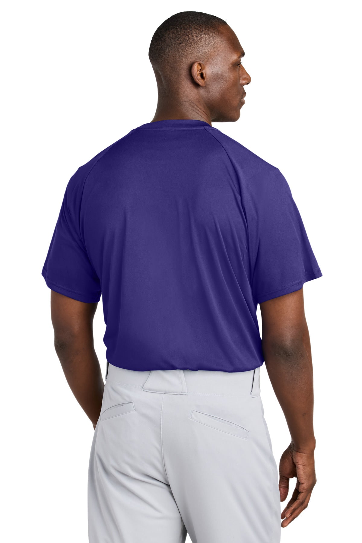Purple Sport-Tek PosiCharge Competitor 2-Button Henley ST359 plain