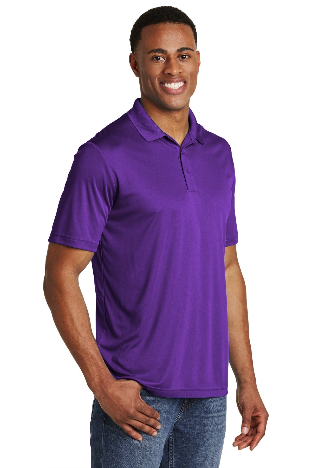 Purple Sport-Tek PosiCharge Competitor Polo. ST550 plain