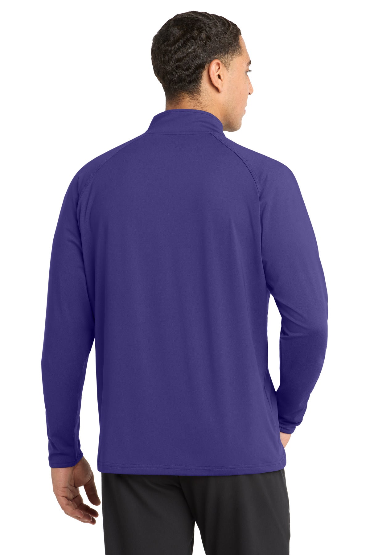 Purple Sport-Tek Sport-Wick Stretch 1/4-Zip Pullover. ST850