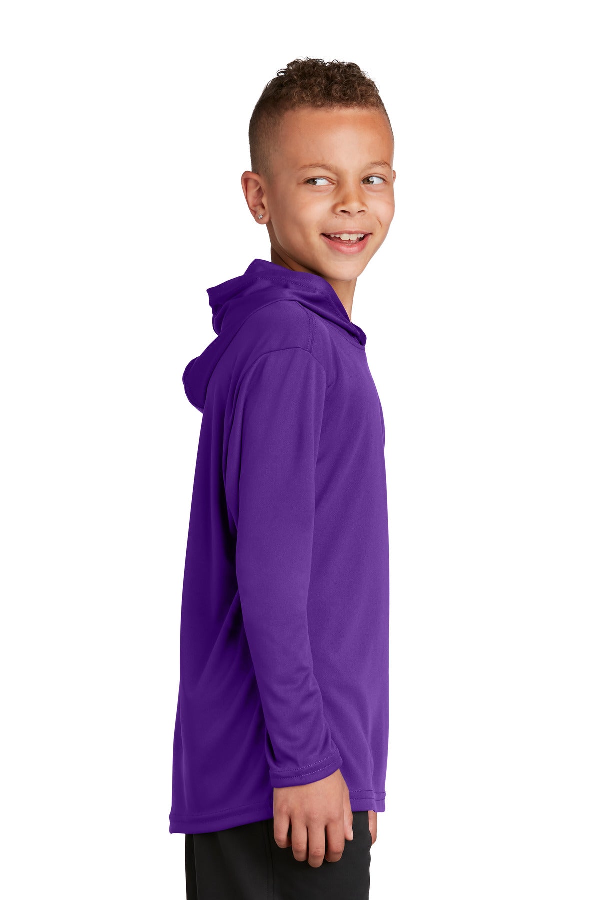Purple Sport-Tek Youth PosiCharge Competitor Hooded Pullover. YST358 plain
