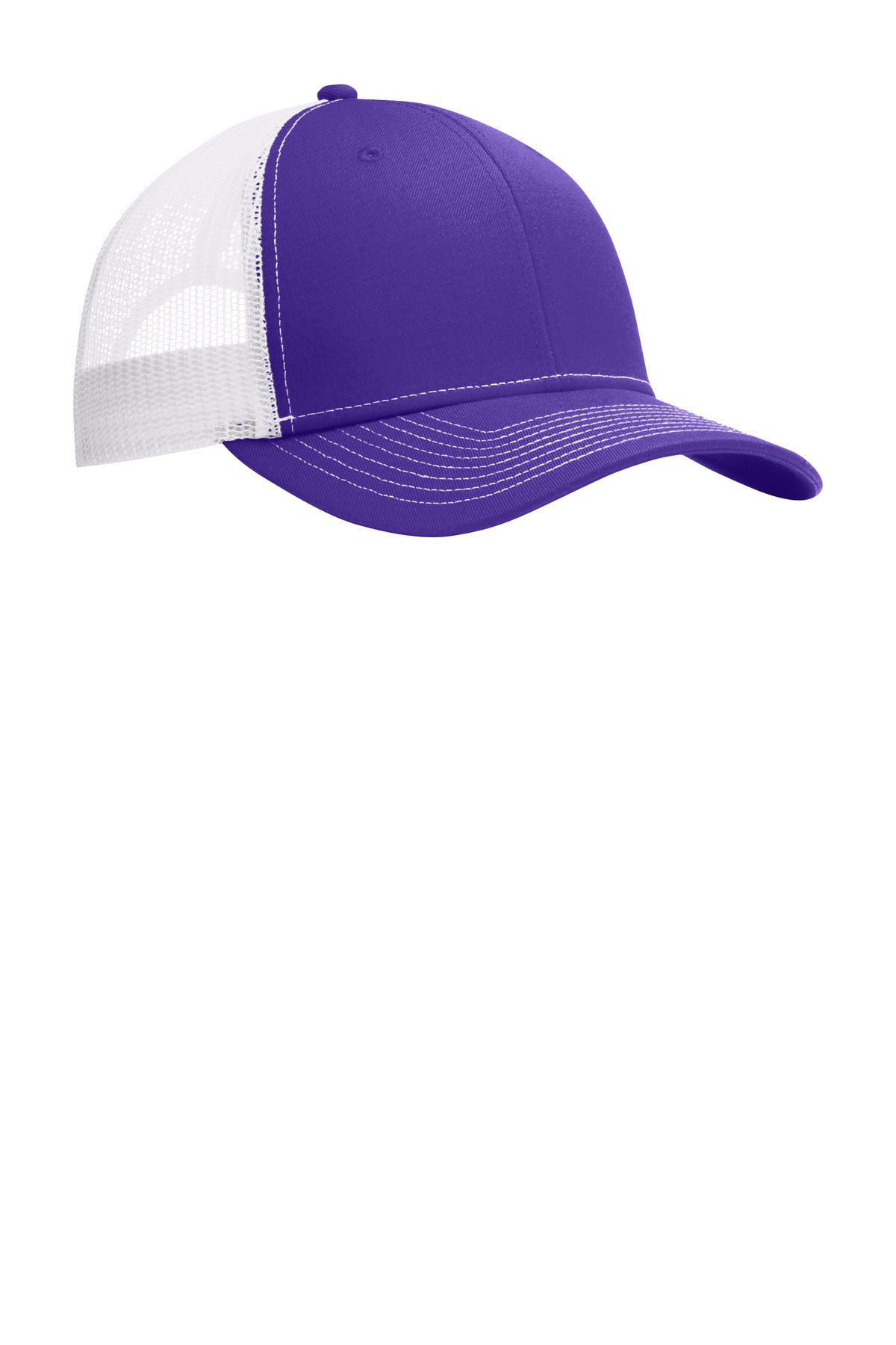 Purple/Wh Port Authority Snapback Trucker Cap. C402 plain