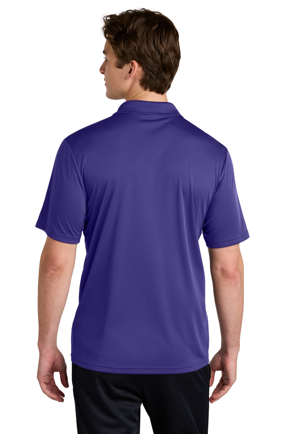 Purple/Wh Sport-Tek Competitor United Polo ST104 plain