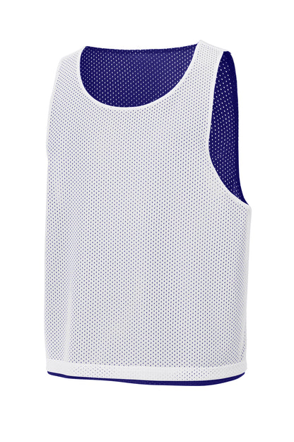 Purple/Wh Sport-Tek Lacrosse Reversible Pinnie ST512 plain
