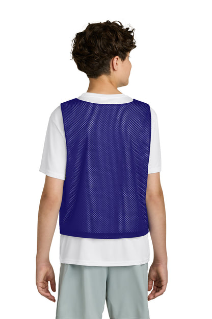 Purple/Wh Sport-Tek Youth Lacrosse Reversible Pinnie YST512 plain