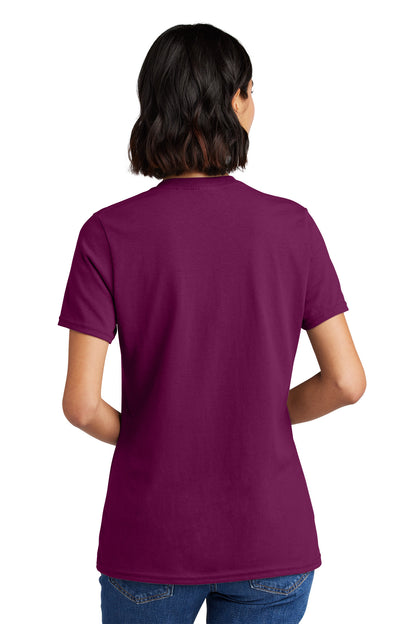 Raspberry Port & Co Women's Core Cotton V-Neck Tee. LPC54V plain
