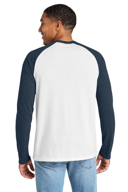 RblBl/BtWh Allmade Unisex Tri-Blend Long Sleeve Colorblock Raglan AL6009 plain