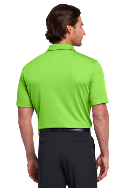 Rear View of Action Green Nike Dri-FIT Vertical Mesh Polo. 637167 plain