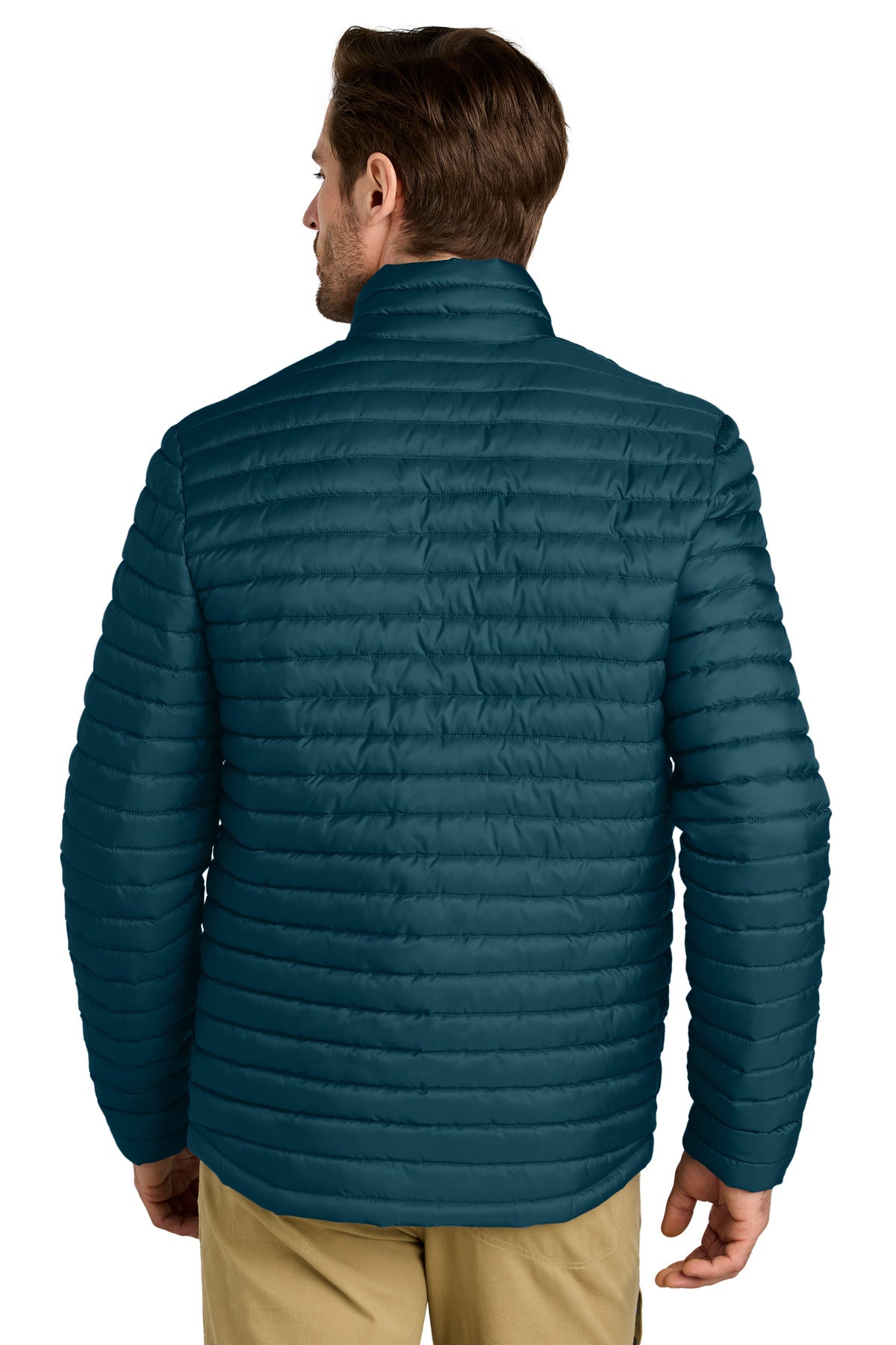 Rear View of AdrBlue Eddie Bauer Packable Quilted Full-Zip EB514 plain