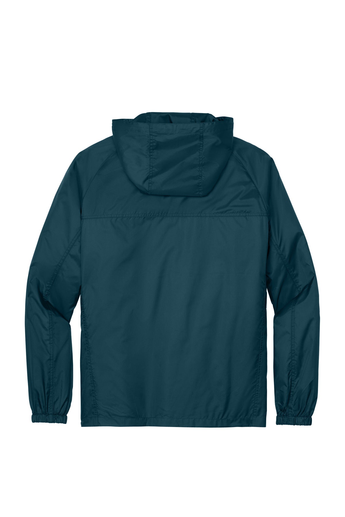 Rear View of Adriatic Blue Eddie Bauer - Packable Wind Jacket. EB500