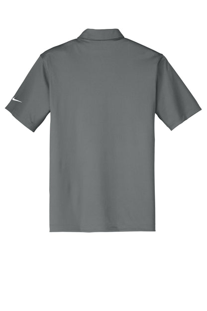 Rear View of Anthracite Nike Dri-FIT Vertical Mesh Polo. 637167 plain