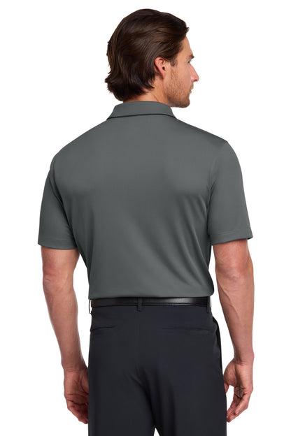 Rear View of Anthracite Nike Dri-FIT Vertical Mesh Polo. 637167 plain