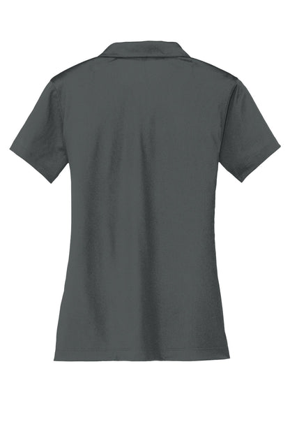 Rear View of Anthracite Nike Women's Dri-FIT Vertical Mesh Polo. 637165 plain