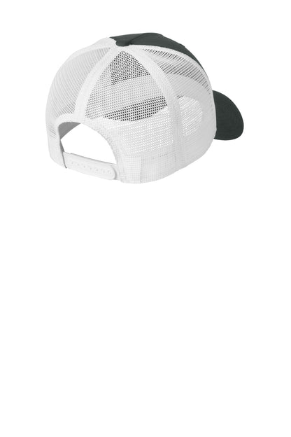 Rear View of Anth/White Nike Snapback Mesh Trucker Cap NKFN9893 plain