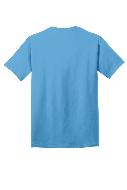 Rear View of AquaticBl Port & Co Core Cotton DTG Tee PC54DTG plain