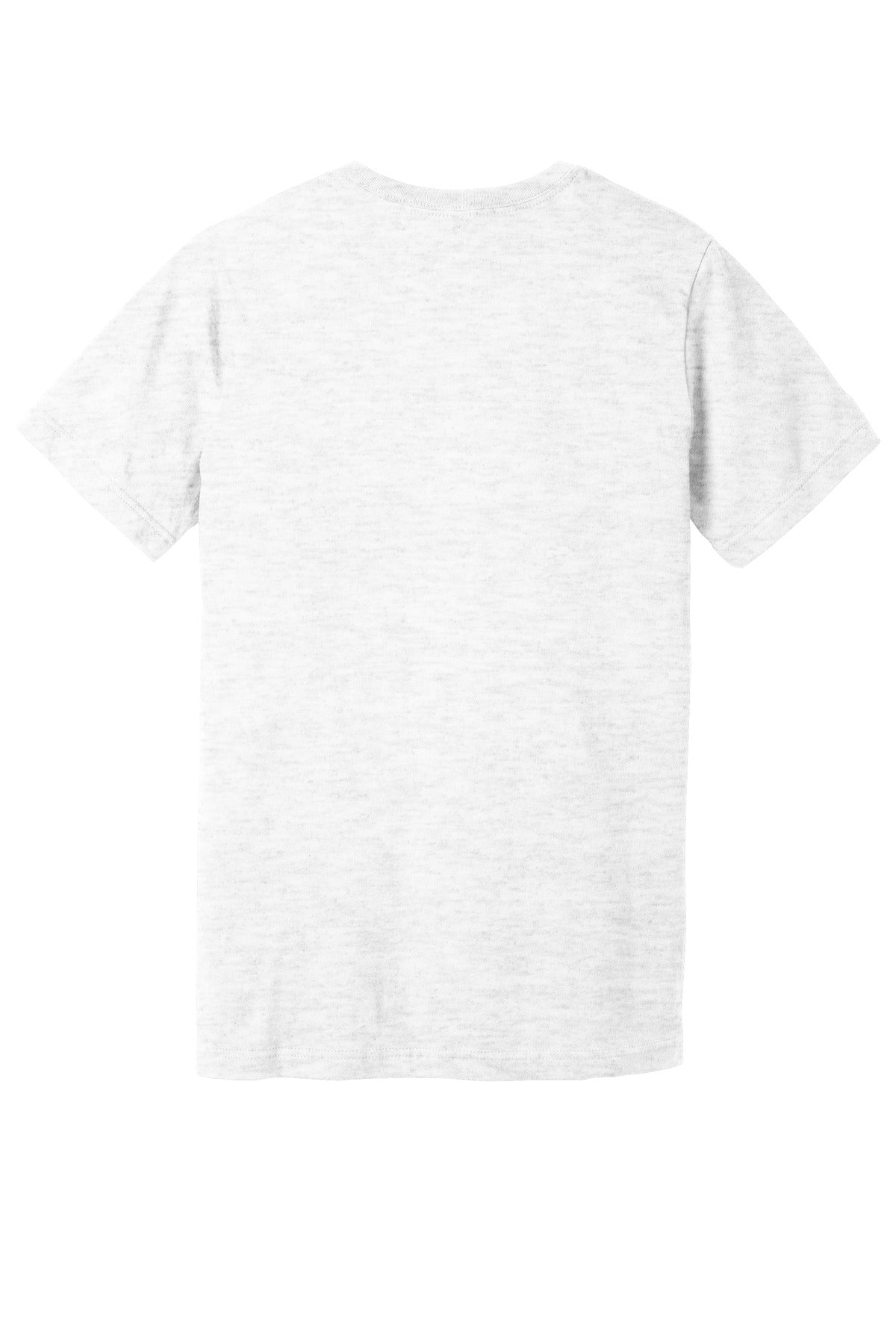 Rear View of Ash BELLA+CANVAS Unisex Jersey Short Sleeve Tee. BC3001 plain