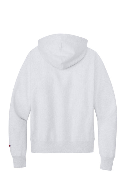 Rear View of Ash Champion Reverse Weave Hooded Sweatshirt S101 plain
