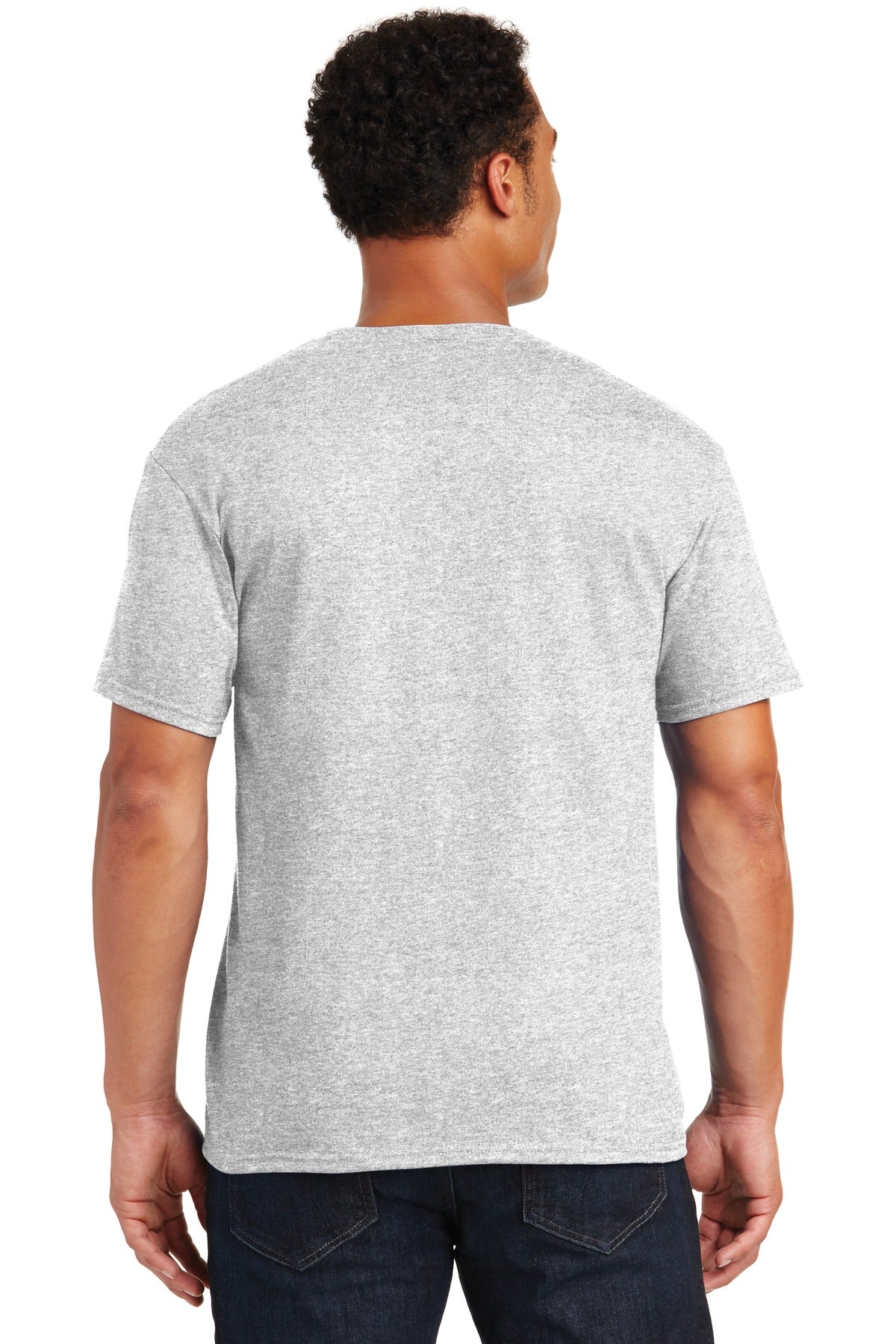 Rear View of Ash Jerzees - Dri-Power 50/50 Cotton/Poly T-Shirt. 29M plain