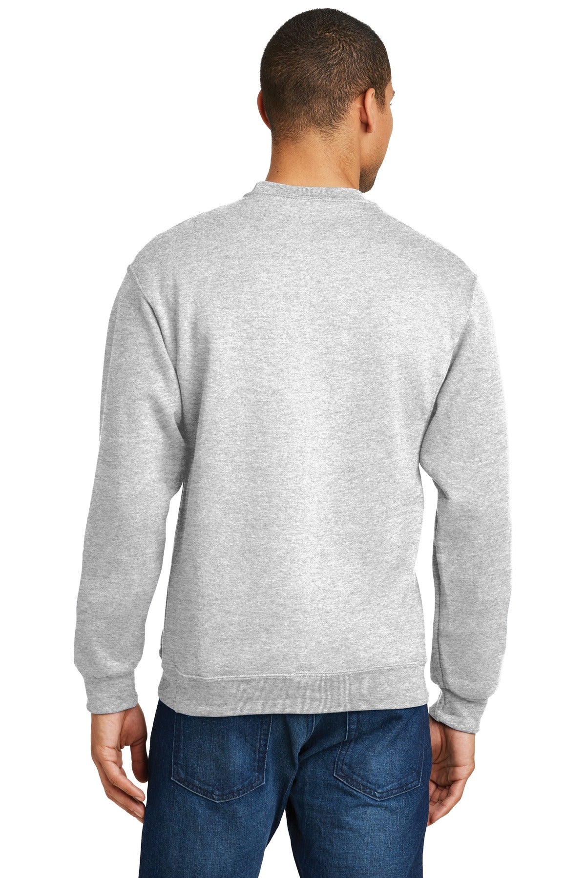 Rear View of Ash Jerzees - NuBlend Crewneck Sweatshirt. 562M plain