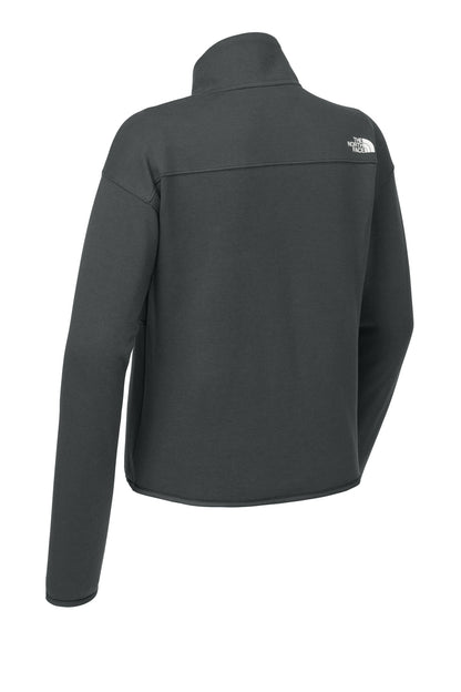 Rear View of AsphaltGry The North Face Women's Double-Knit 1/2-Zip Fleece NF0A8C5H plain