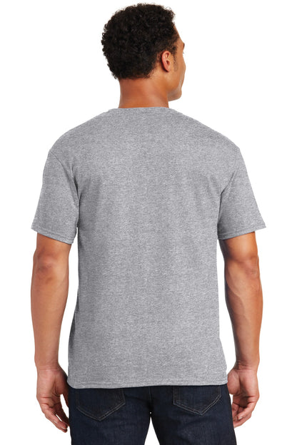 Rear View of Athletic Hthr Jerzees - Dri-Power 50/50 Cotton/Poly T-Shirt. 29M plain